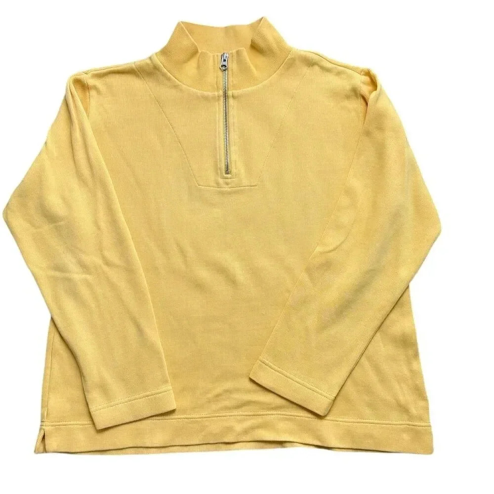 Pendleton Women's Medium Yellow Mock Neck Pullove… - image 1